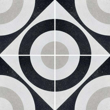 Cementine Black and White in B&W 5 Tile