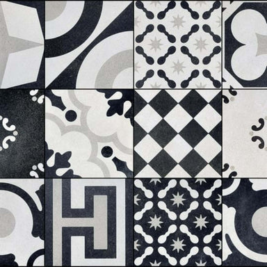 Cementine Black and White in B&W Mix Tile
