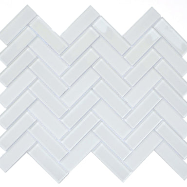 Charisma in Finesse Herringbone Glass Tile