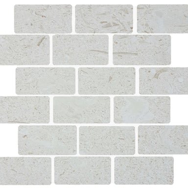 Sand Key in Shell Stone Staggered Mosaic Natural Stone