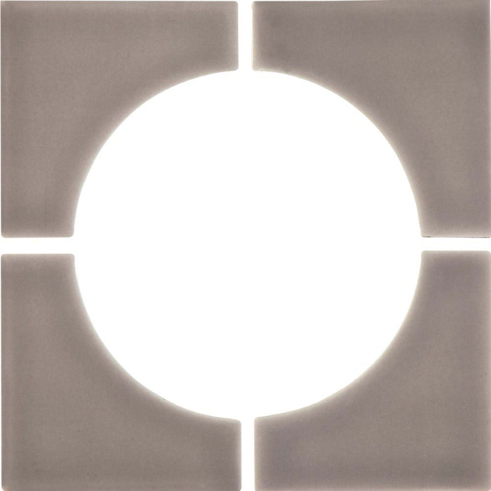 Cursive in Smoke Mosaic 6"x6" 4-Corner Tile