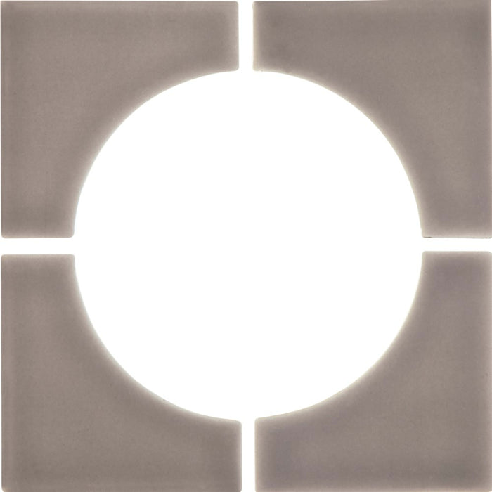 Cursive in Smoke Mosaic 6"x6" 4-Corner Tile