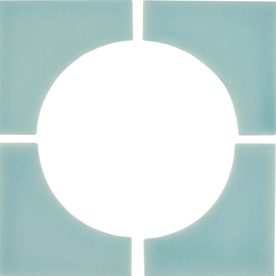Cursive in Soft Teal Mosaic 6"x6" 4-Corner