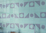 Cursive in Old Denim Mosaic 3"x6" 2-Corner