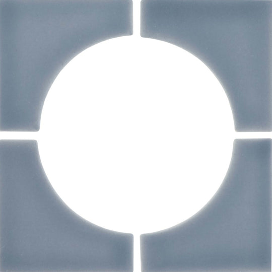 Cursive in Old Denim Mosaic 6"x6" 4-Corner