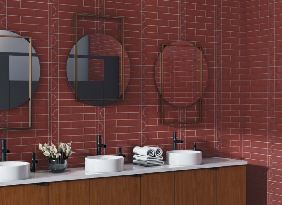 Cursive in Oxblood 6"x6"