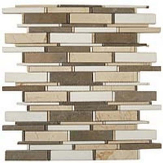 Cascade in Lagos Azul-Crema Marfil-Thassos White 4"xrandom Bricks