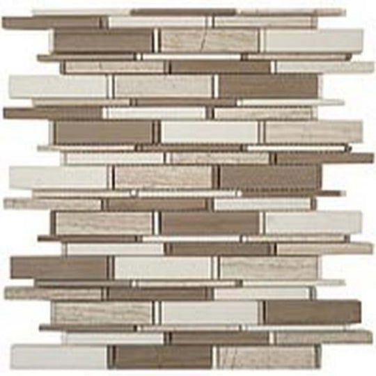 Cascade in Wooden White-Athen Gray-Thassos 4"xrandom Bricks