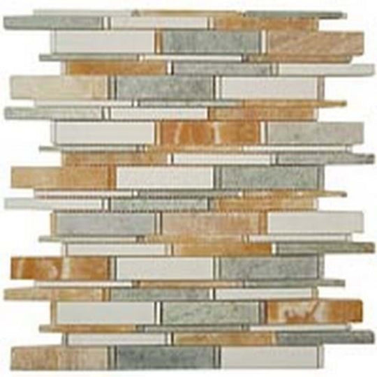 Cascade in Honey Onyx-Ming Green-Thassos White 4"xrandom Bricks