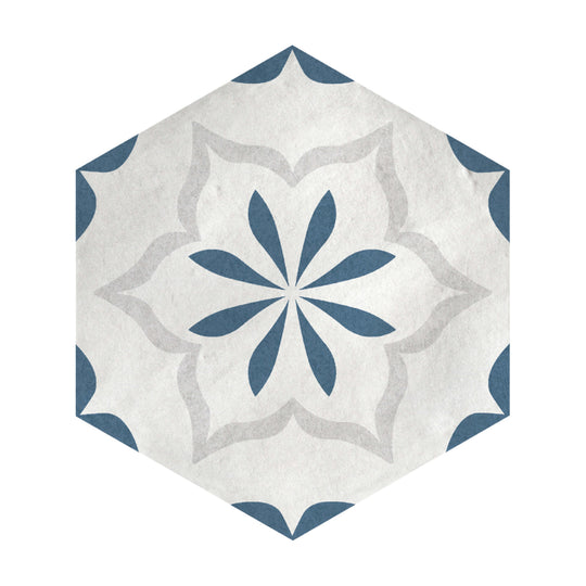 Casablanca in Ocean Blue Hex Deco