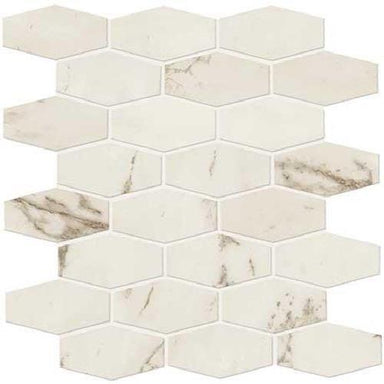 Classentino Marble in Palazzo White Matte - Hex Mosaic Tile
