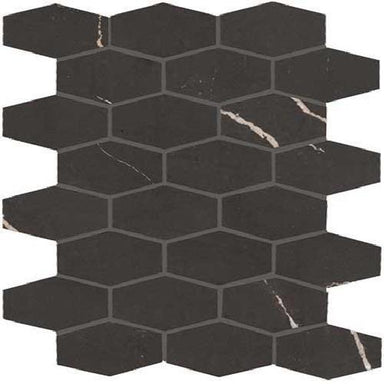 Classentino Marble in Centurio Black Matte - Hex Mosaic Tile