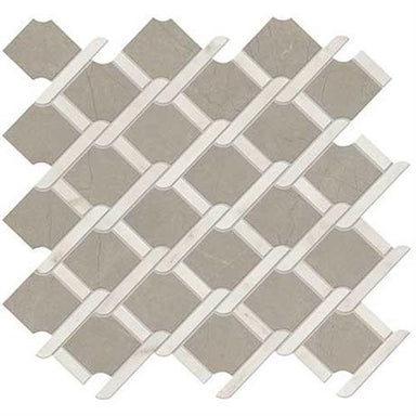 Classentino Marble in Coliseum Gray & Palazzo White Polished - 14x14.5 Tile