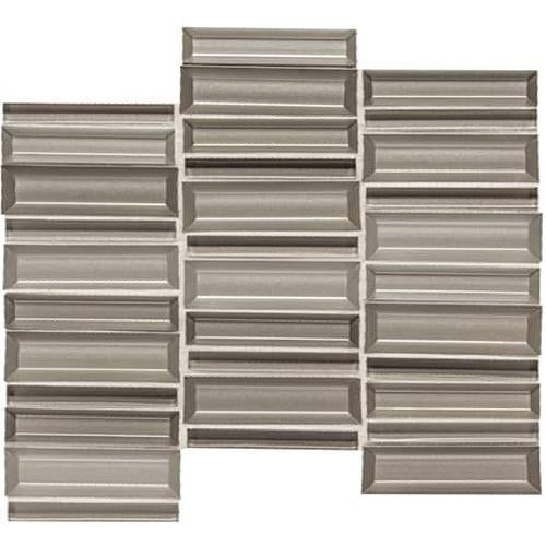 Cascading Waters in Silver Surge Glass Tile