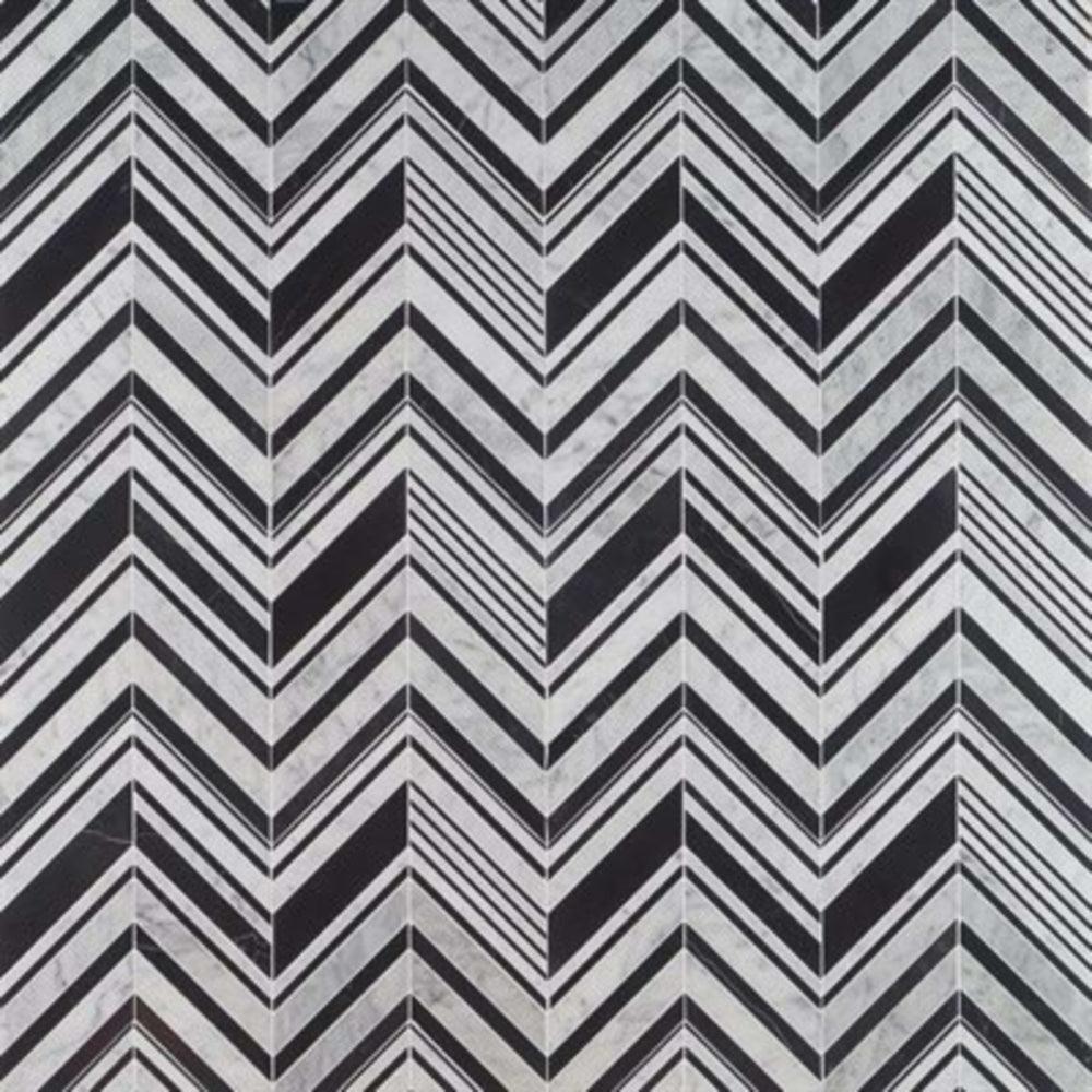 Cayuga in Carrara White  Nero Marquina Natural Stone