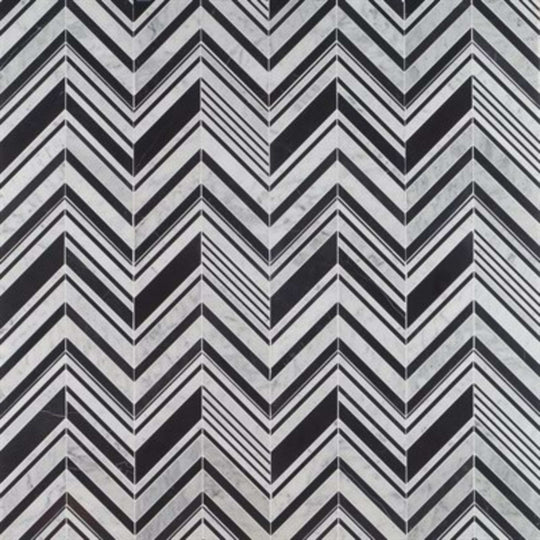 Cayuga in Carrara White  Nero Marquina