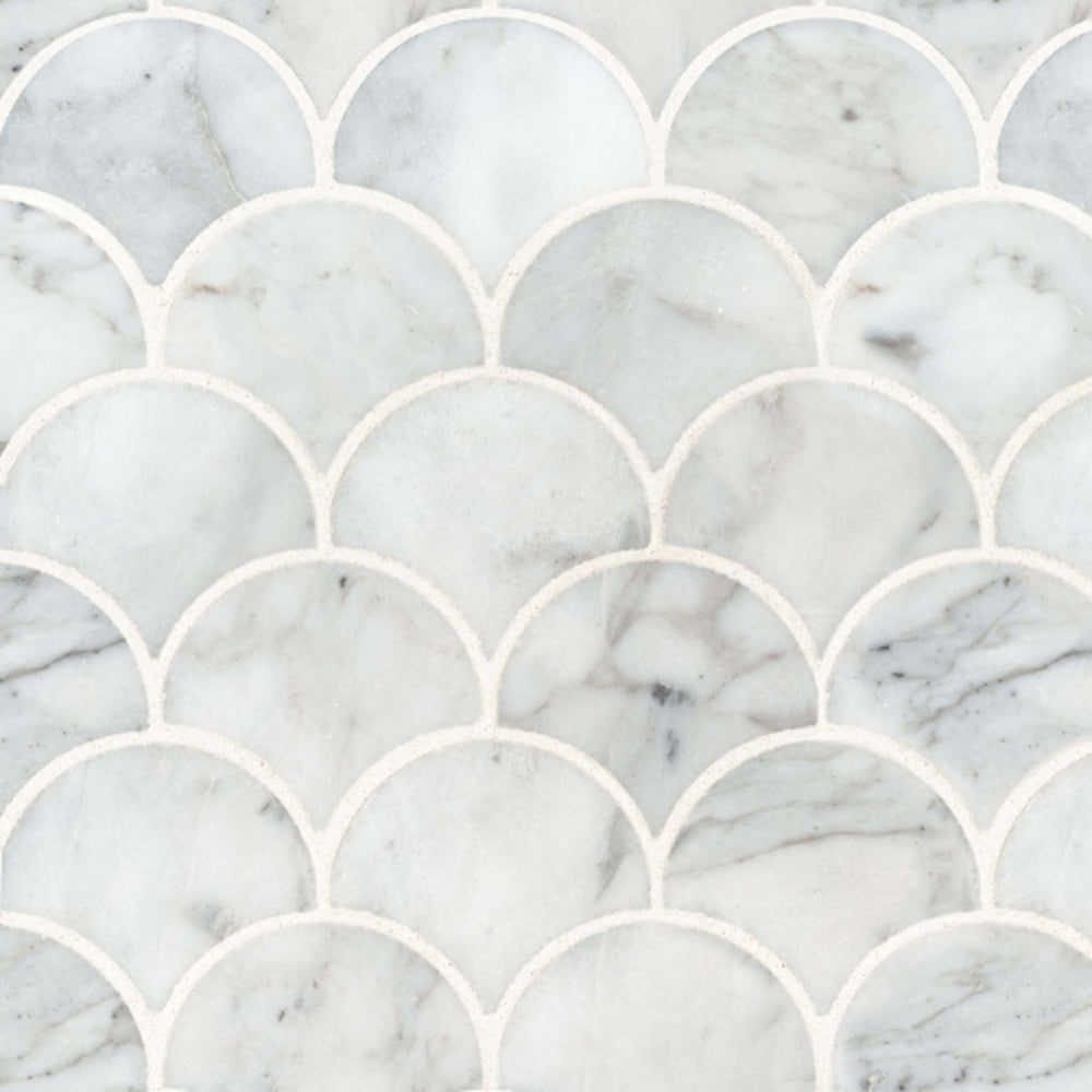 Calacatta Cressa in Calacatta Blanco Scallop Polished Natural Stone