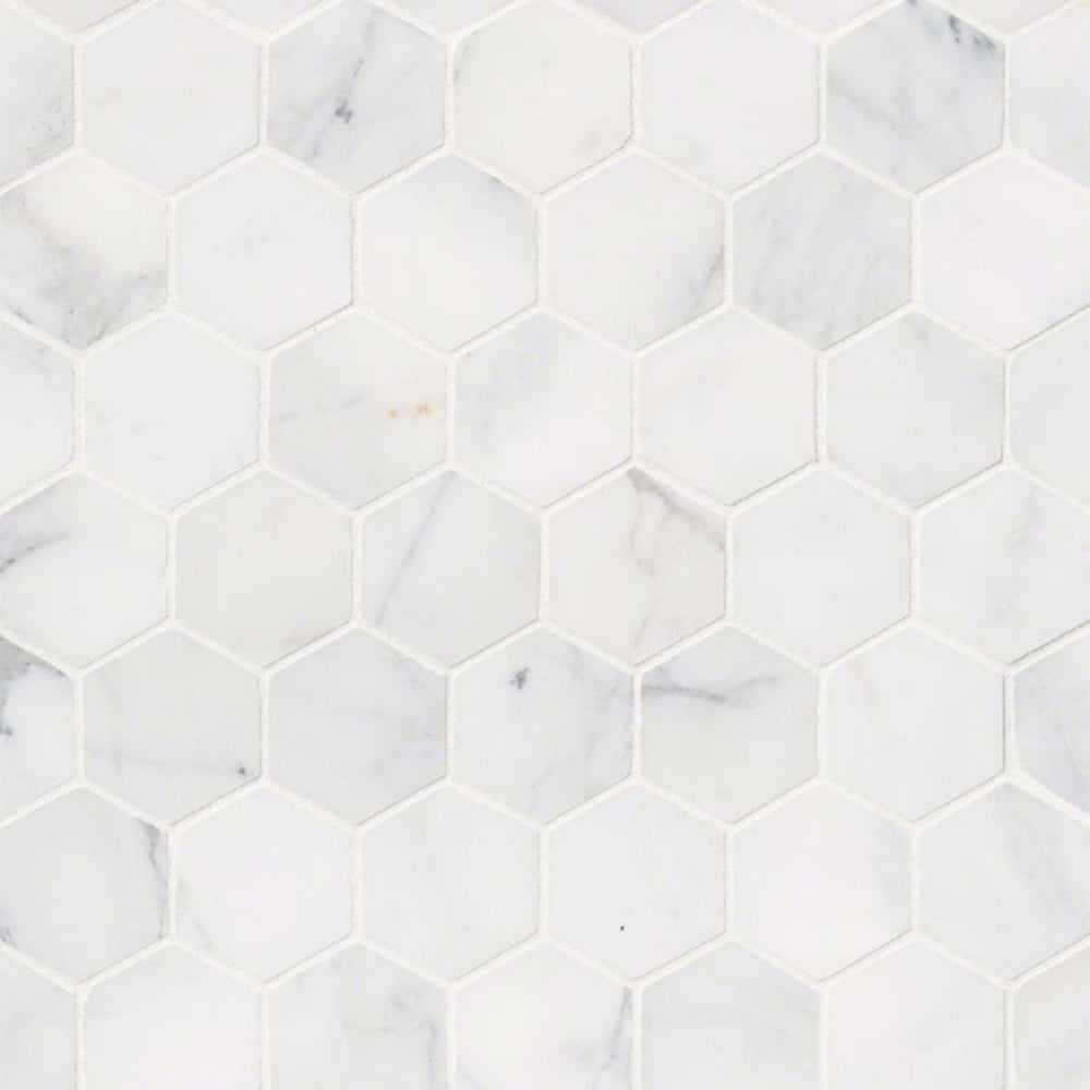 Calacatta Cressa in Calacatta Cressa 2" Hexagon Mosaic Tile Natural Stone