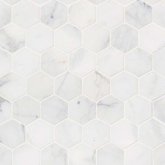 Calacatta Cressa in Calacatta Cressa 2" Hexagon Mosaic Tile