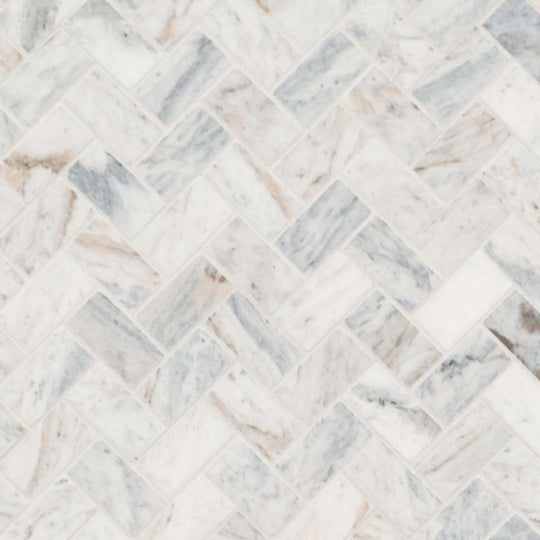 Capri Blue in Capri Blue 1x2 Herringbone Honed