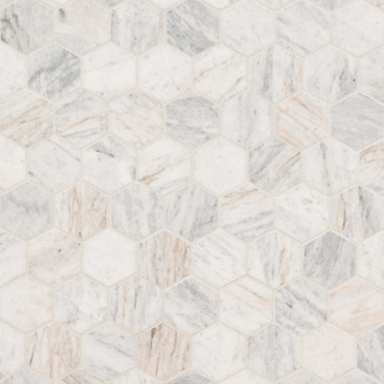 Capri Blue in Capri Blue 2" Hexagon Mosaic Tile
