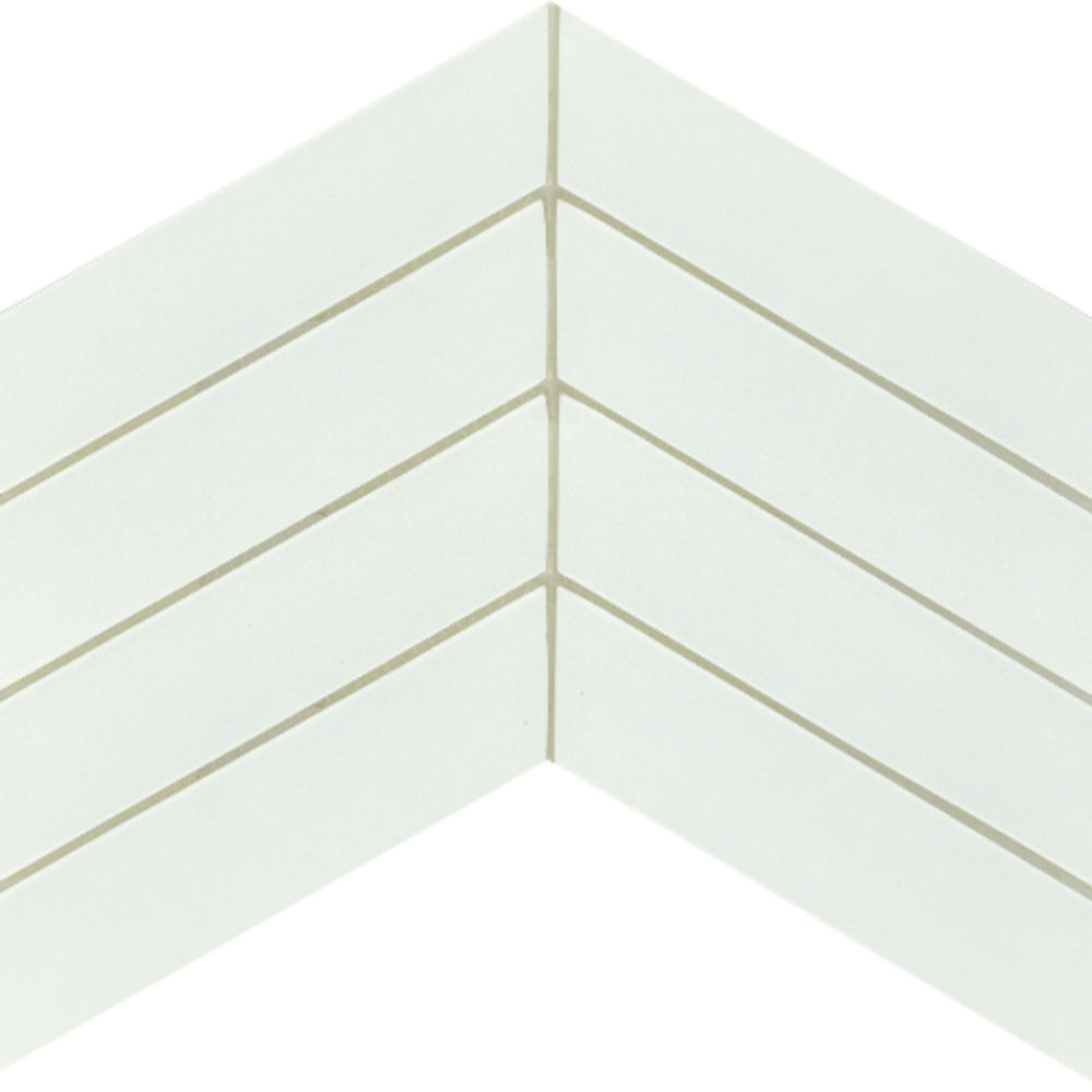 Concept in White Chevron Glass Tile