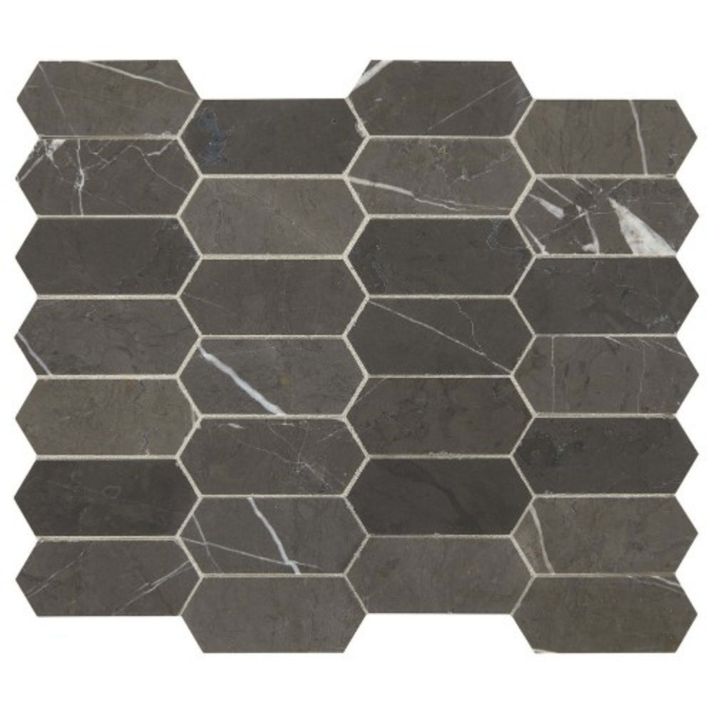 Marble Collection in Antico Scuro Elongated Hex Natural Stone
