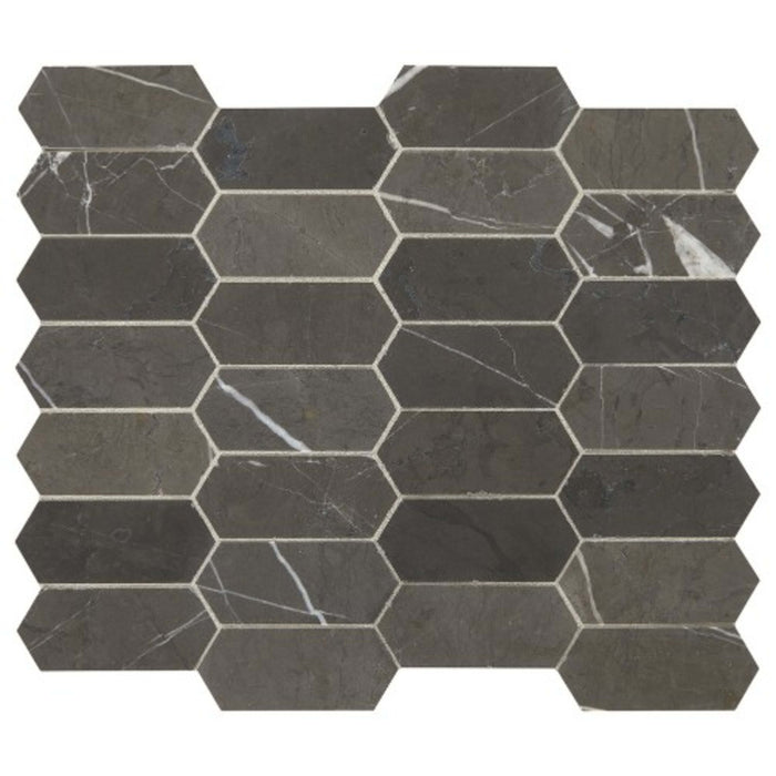 Marble Collection in Antico Scuro Elongated Hex Natural Stone