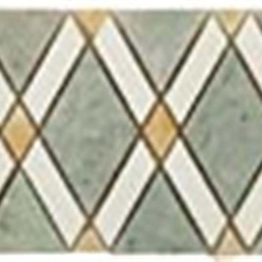 Diamond in Ming Green Light-Thassos White-Honey Onyx Listello