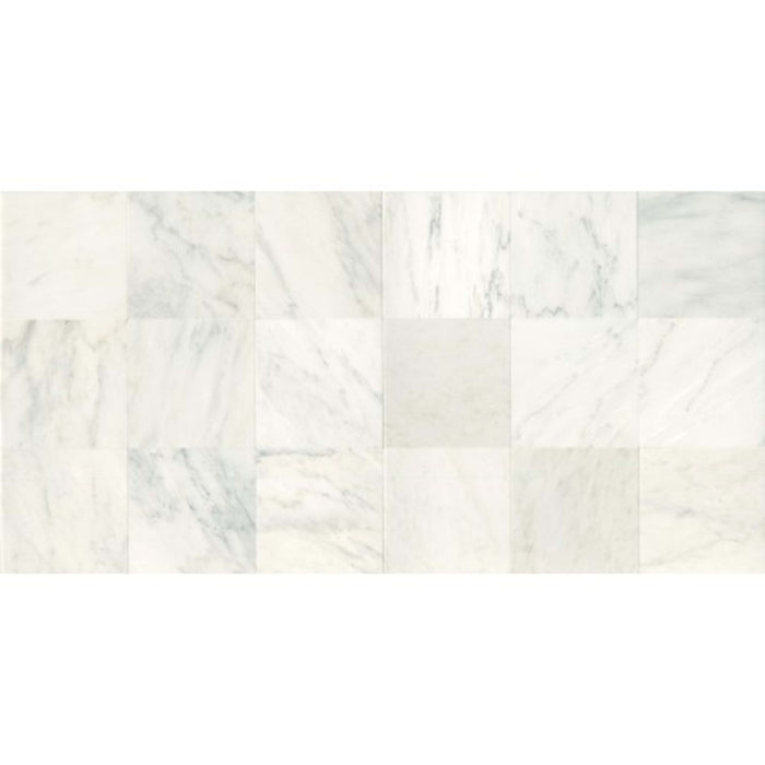 Marble Collection in First Snow Elegance 12x12 Polished Natural Stone