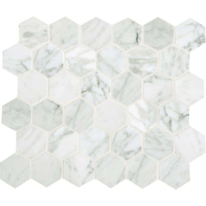 Marble Collection in Carrara White Hexagon 18x20 Natural Stone