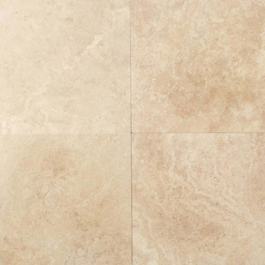 Travertine Collection in Mediterranean Ivory 12x12 Textured Natural Stone
