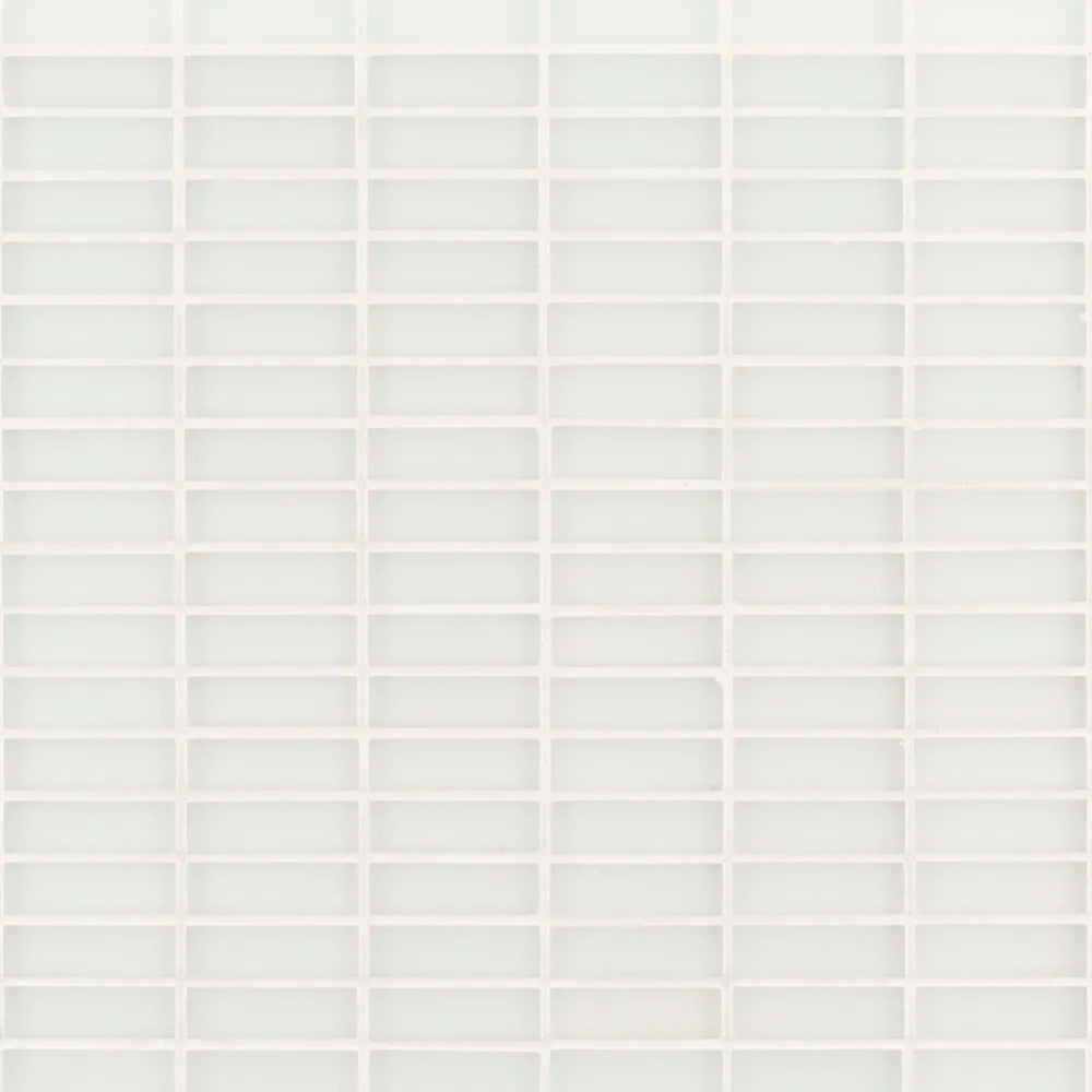 Dry Ice Mosaic in White Glass Tile
