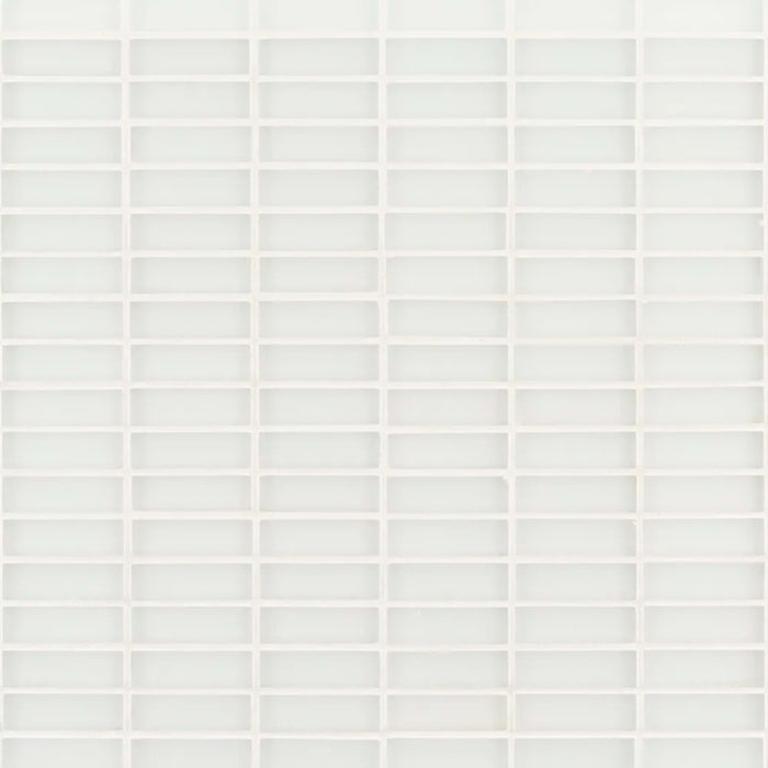 Dry Ice Mosaic in White Glass Tile