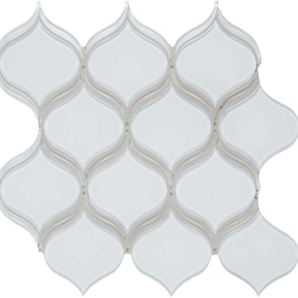 Element in Ice Arabesque Mosaic Glass Tile