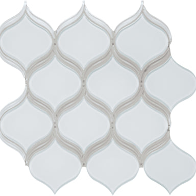 Element in Ice Arabesque Mosaic Glass Tile