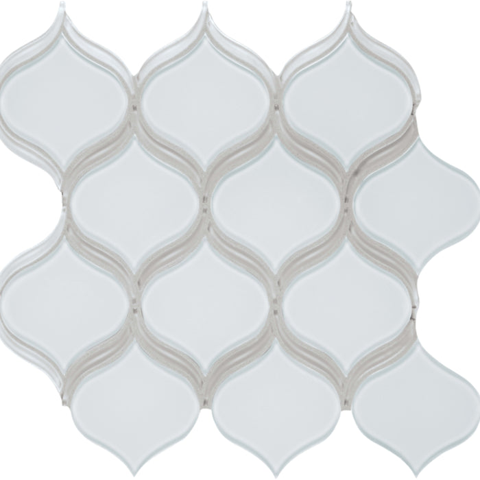 Element in Ice Arabesque Mosaic Glass Tile