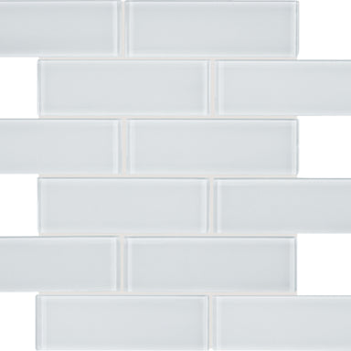Element in Ice Brick Mosaic 2x6 Glass Tile