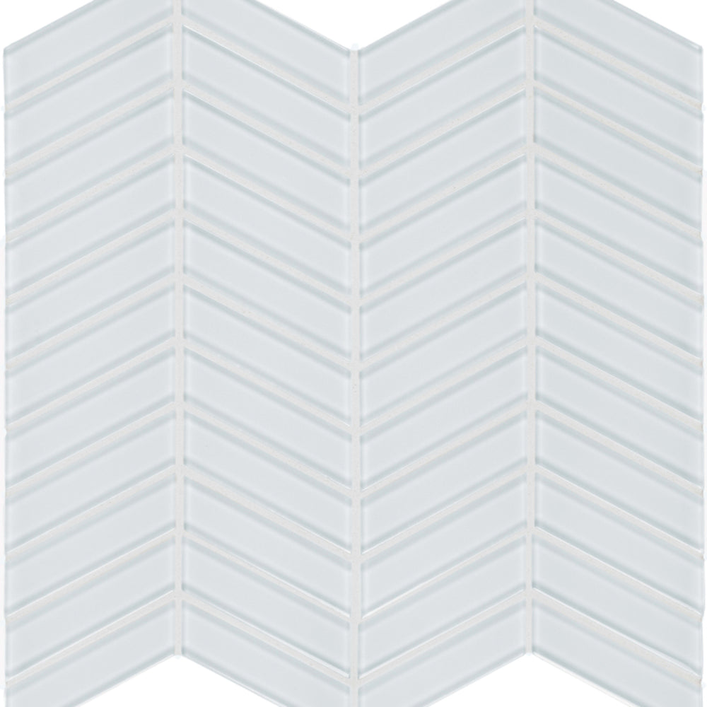 Element in Ice Chevron Mosaic Glass Tile