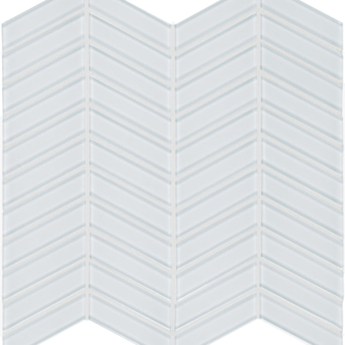 Element in Ice Chevron Mosaic Glass Tile