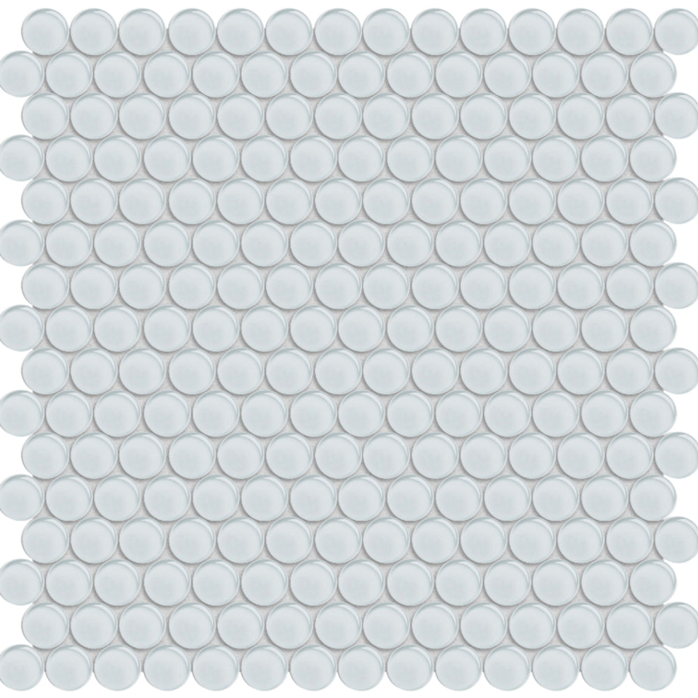 Element in Ice Penny Round Mosaic Glass Tile