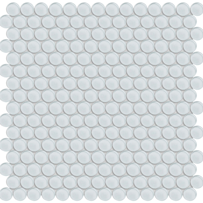Element in Ice Penny Round Mosaic Glass Tile