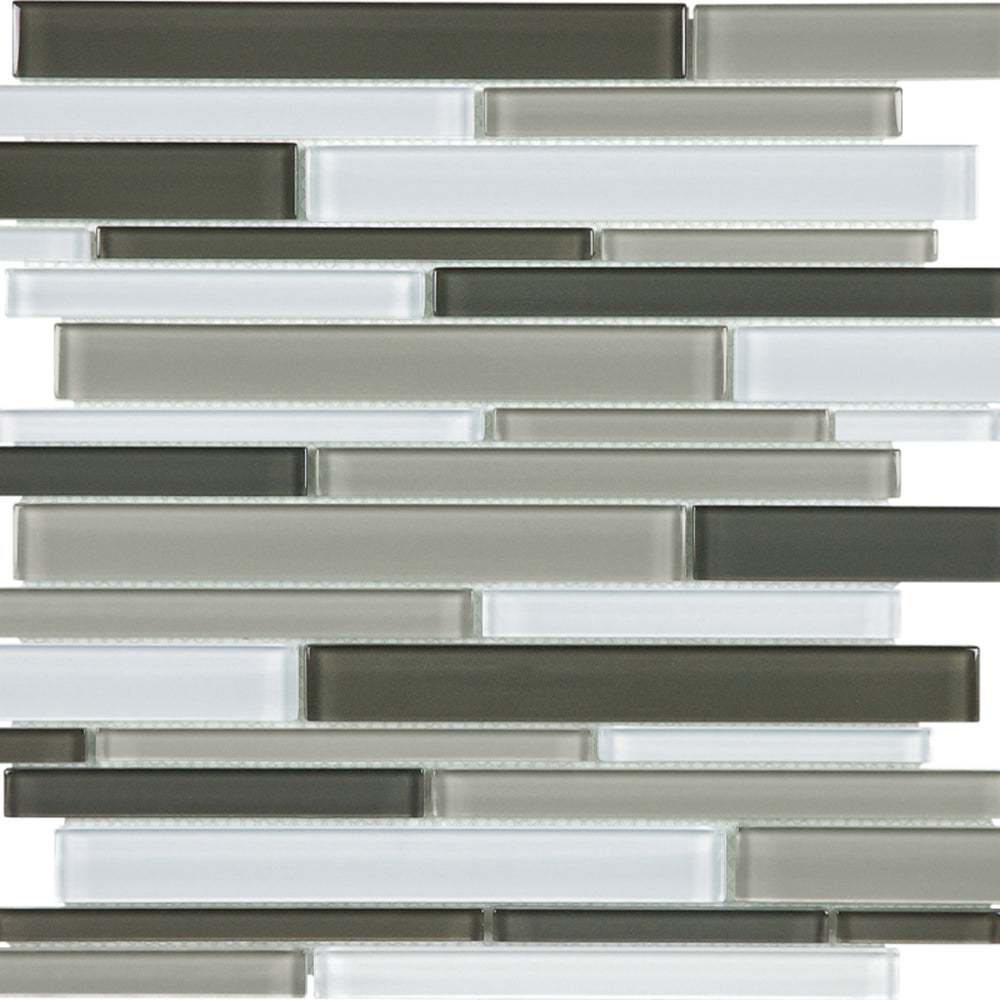Element in Mineral Blend Random Strip Glass Tile