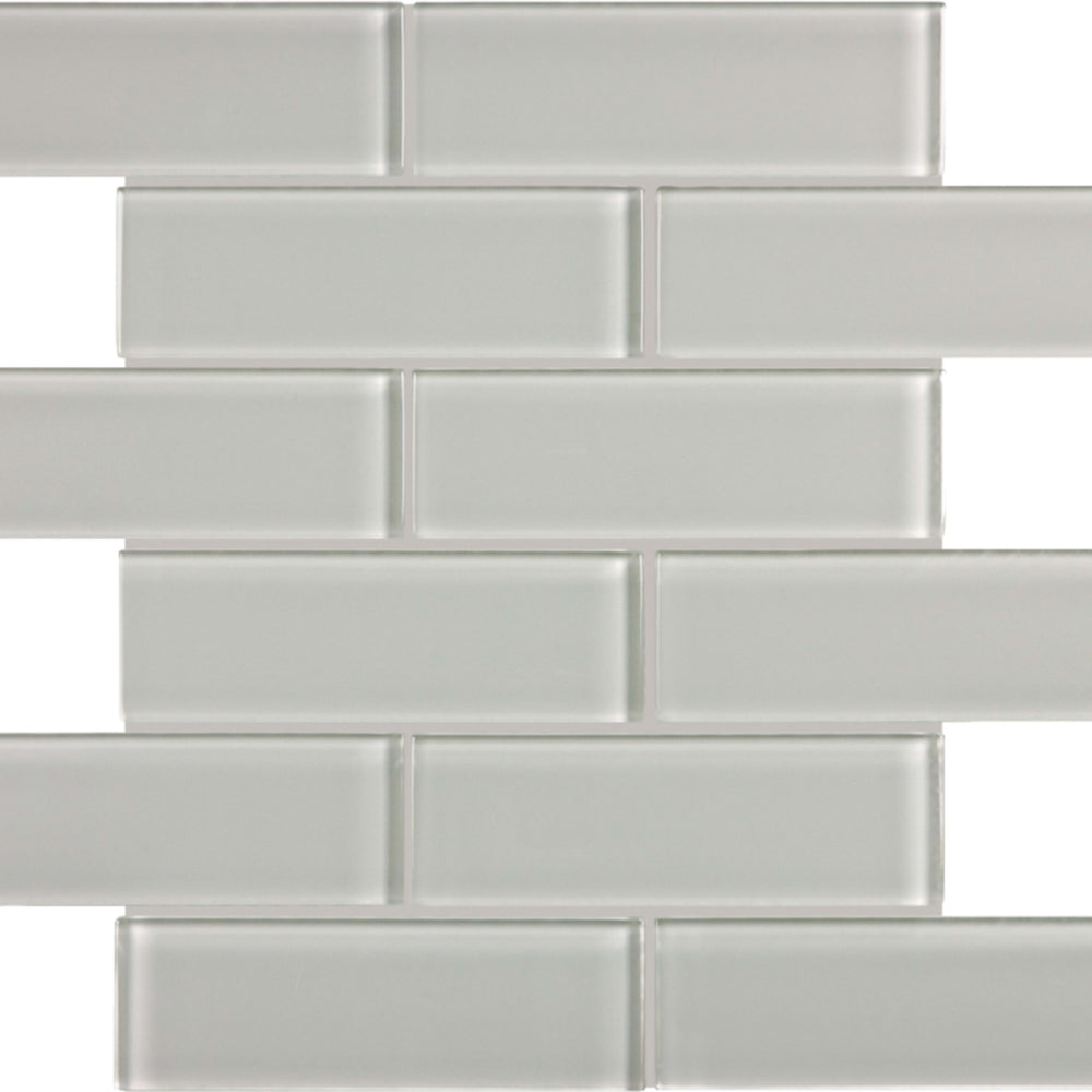 Element in Mist Brick Mosaic 2x6 Glass Tile
