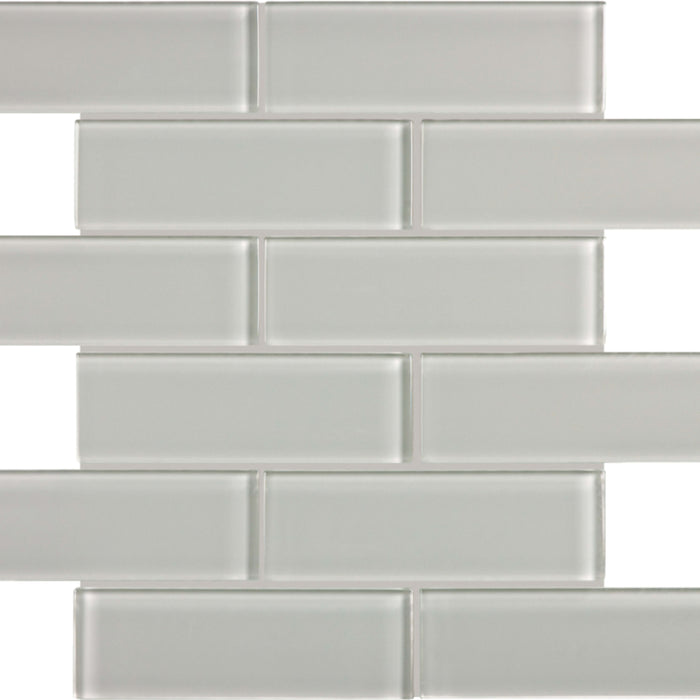 Element in Mist Brick Mosaic 2x6 Glass Tile