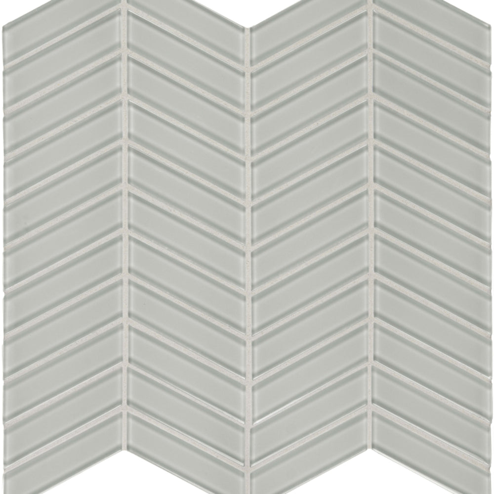 Element in Mist Chevron Mosaic Glass Tile