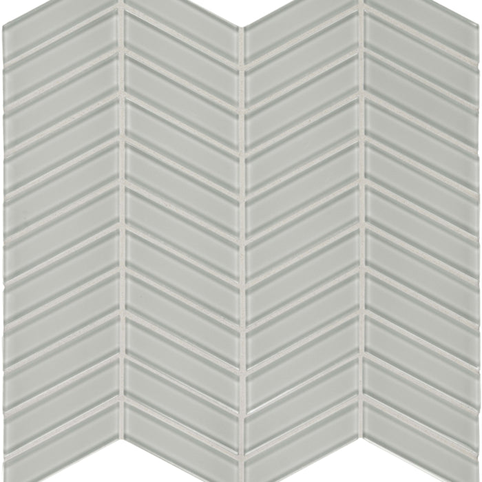 Element in Mist Chevron Mosaic Glass Tile