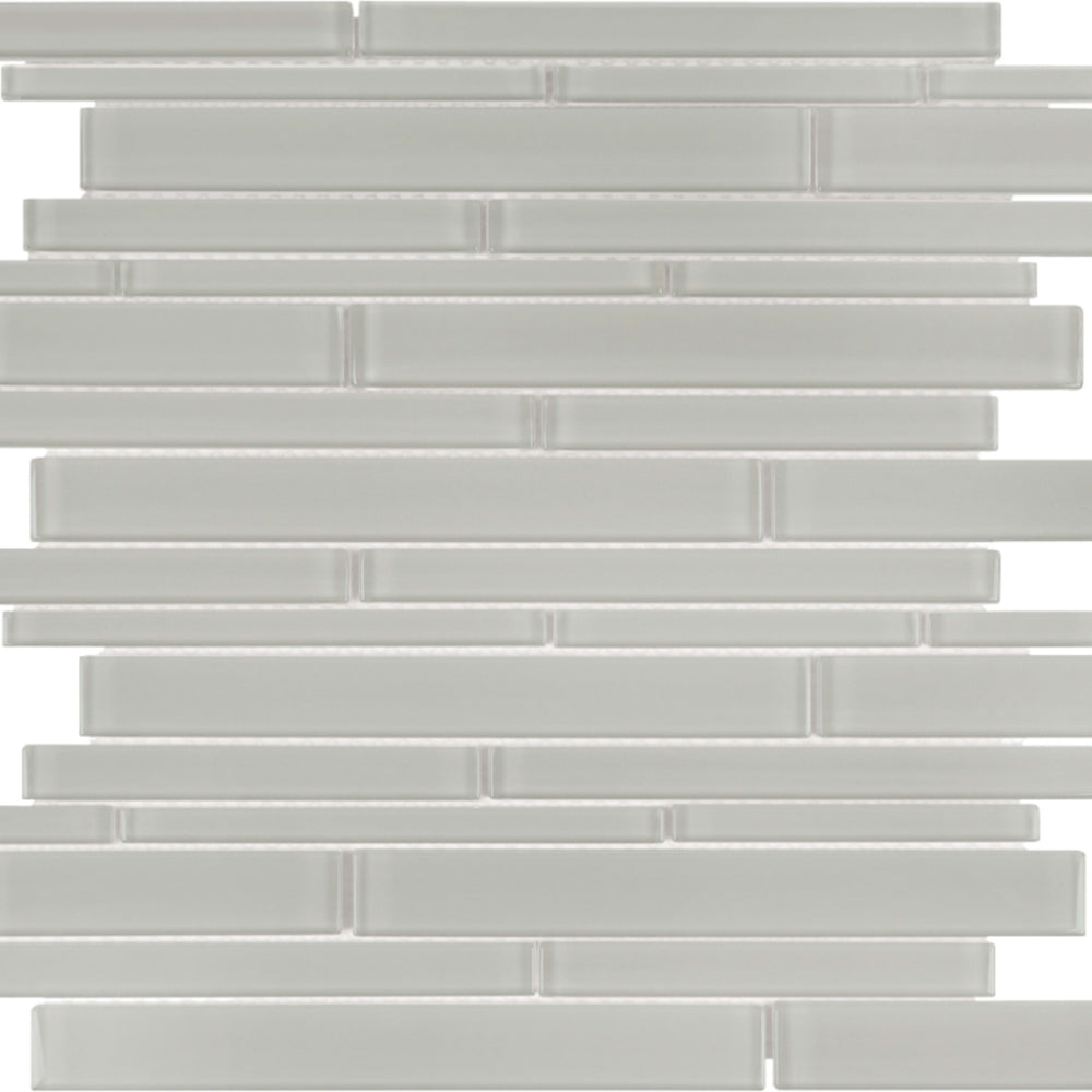Element in Mist Random Strip Mosaic Glass Tile