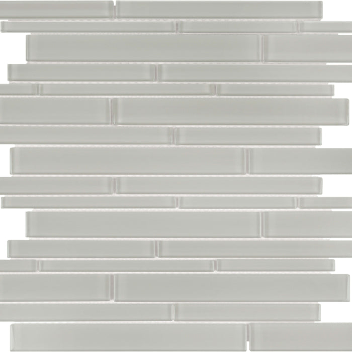 Element in Mist Random Strip Mosaic Glass Tile