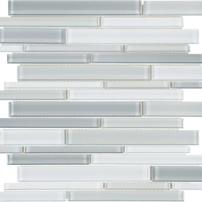 Element in Shades Of Grey Blend Random Strip Glass Tile